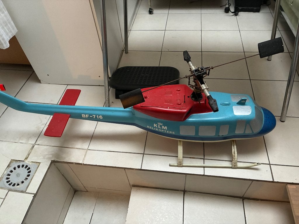 Graupner Bell 212 Twin Jet – vintage RC helikopter 1973 –, Overige merken, 1:72 tot 1:144, Helikopter, Ophalen of Verzenden