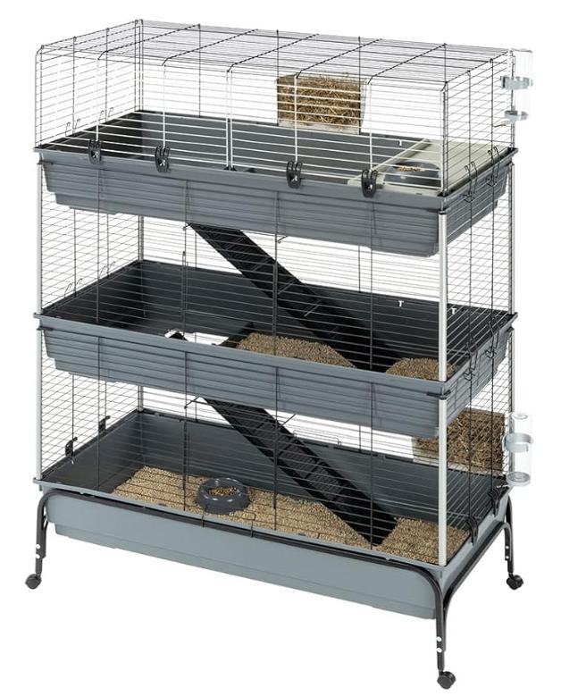Ferplast 1 konijnenflat en 4 konijnenkooien te koop!, Dieren en Toebehoren, Ophalen, Kooi, Hamster, 90 cm of meer
