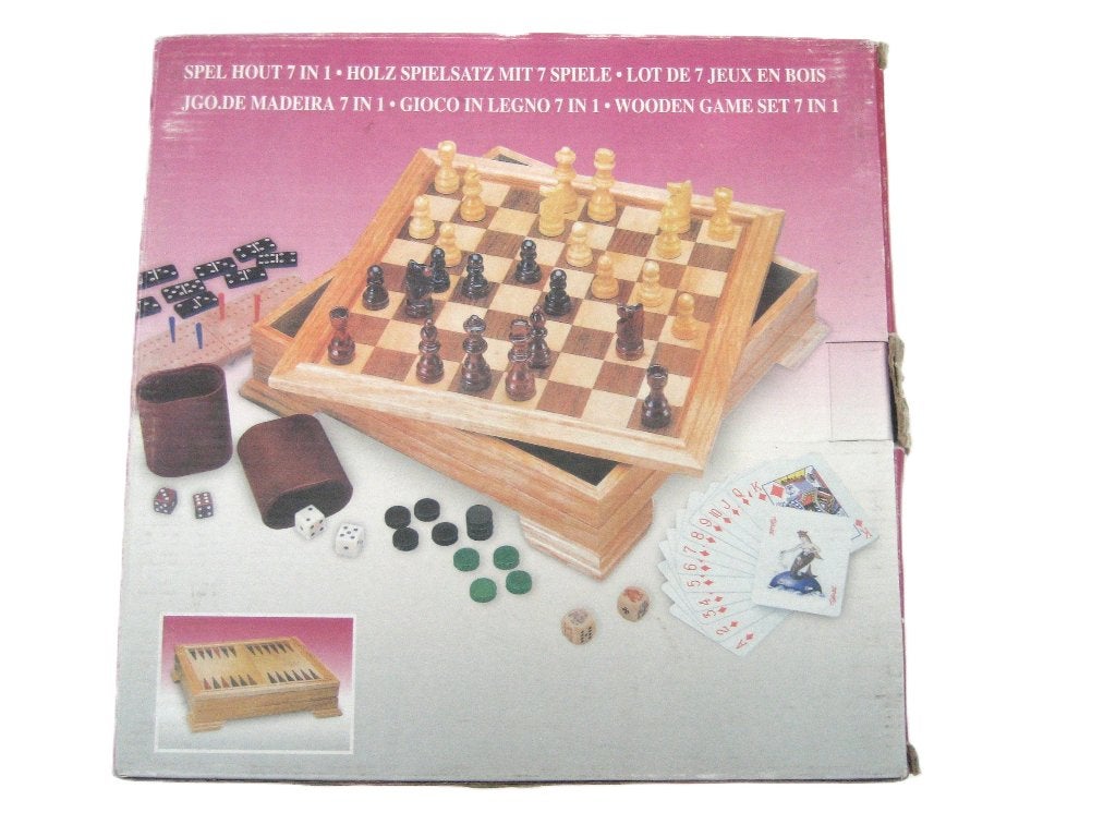 Spelset in luxe houten kist, Een of twee spelers, Ophalen, Nieuw, Reisspel