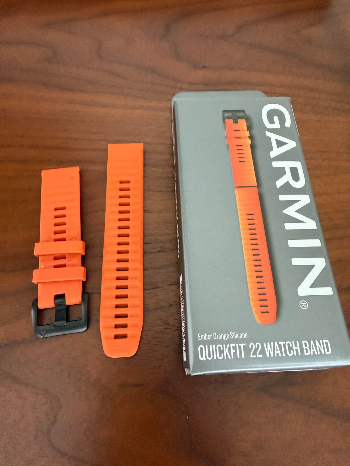 Garmin QuickFit 22 Horlogeband Ember Oranje Silicone, Ophalen of Verzenden, Zo goed als nieuw, Bandje