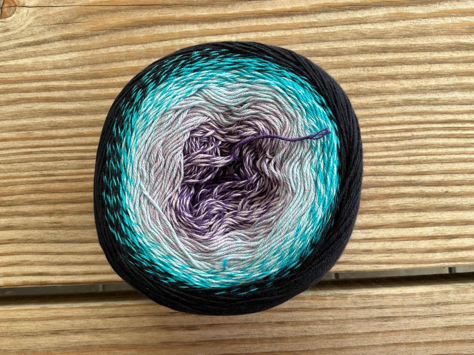 Garen met kleurverloop - Zwart, Turquoise, Paars, Hobby en Vrije tijd, Breien en Haken, Ophalen, Nieuw, Breien of Haken, Wol of Garen