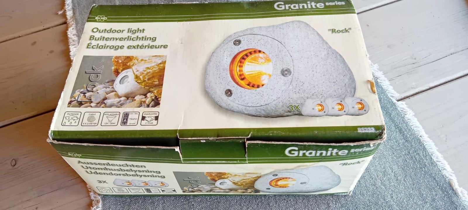 Nieuwe Buitenverlichting 'Rock' Granite Series - 3 Stuks, Tuin en Terras, Ophalen of Verzenden, Nieuw, Netvoeding, Minder dan 50 watt
