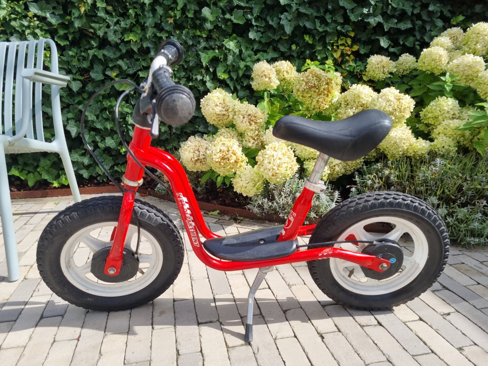 Puky loopfiets rood, 12 inch, met handrem, Fietsen en Brommers, Ophalen, Gebruikt, Velgrem, Puky