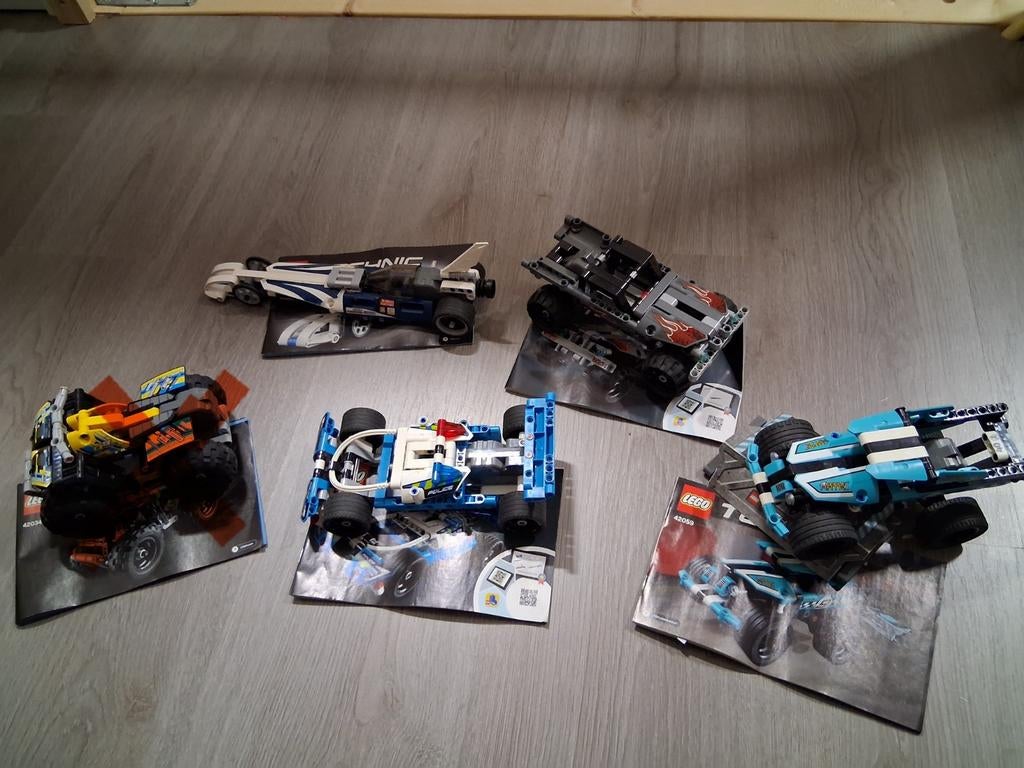 Lego Technic Auto Sets 42091, 42059, 42090, 42033, Ophalen of Verzenden, Gebruikt, Complete set, Lego