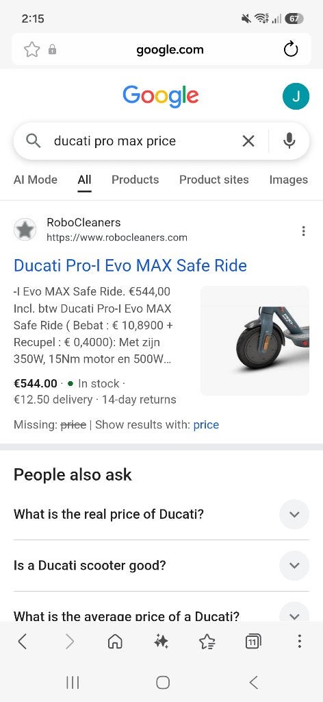Ducati pro max, Ophalen, Zo goed als nieuw, Maximaal 25 km/u, Elektrisch