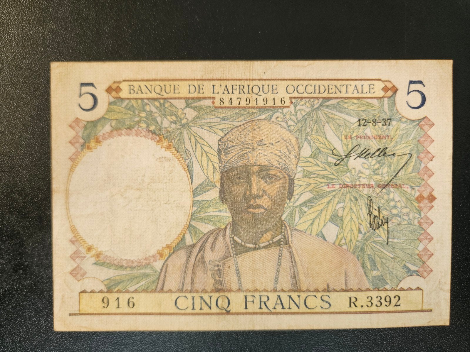 Frans West Afrika pick 21 1937, Postzegels en Munten, Bankbiljetten | Afrika, Ophalen of Verzenden, Overige landen, Los biljet