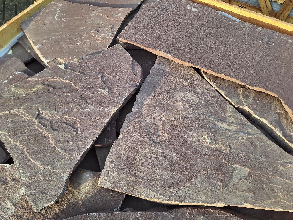 natuursteen tuintegels flagstones Mandana Red, Ophalen of Verzenden, Nieuw, Natuursteen, Terrastegels
