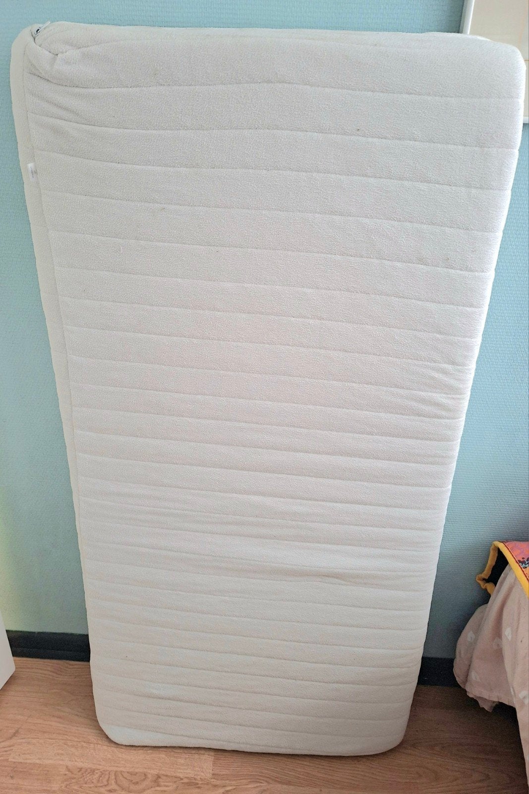 Peutermatras 140x70 cm met hoeslakens en dekbedovertrekken, Ophalen, Gebruikt, 190 cm of minder, Eenpersoons