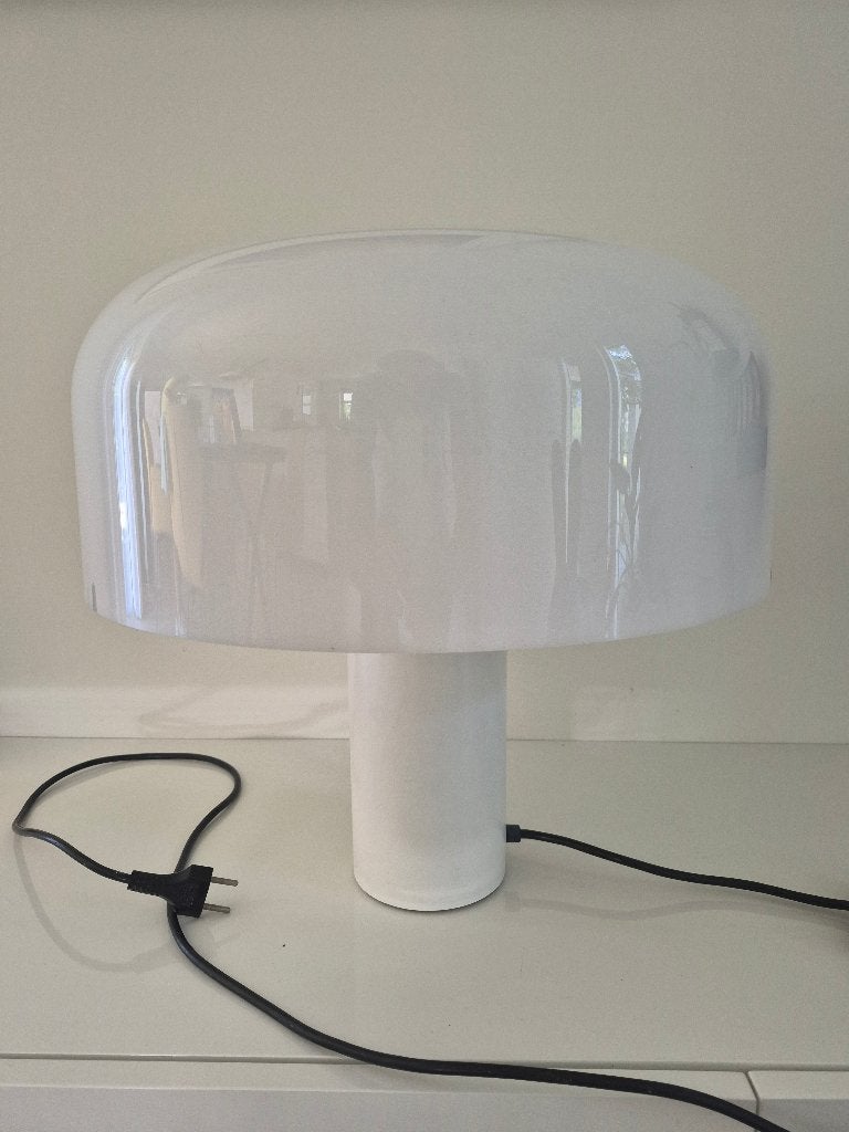 Witte Guzzini paddenstoel tafellamp 4029, Ophalen, Kunststof, Gebruikt, Overige merken