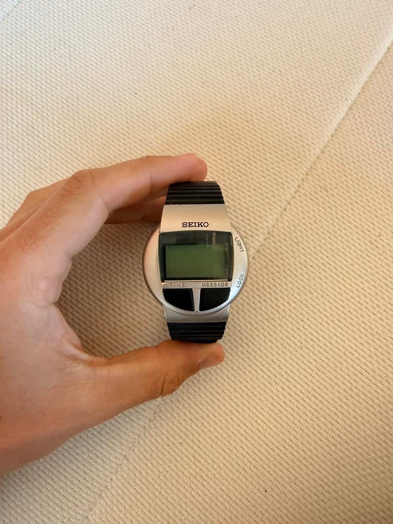 Seiko MA54-4A00 MessageWatch – vintage 90s horloge, Seiko, Staal, Met bandje, Polshorloge