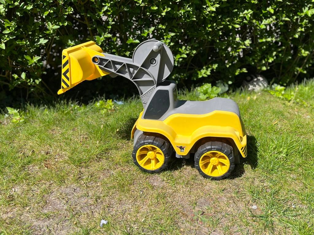 BIG Bobby Digger Loopvoertuig - Geel/Grijs, Kinderen en Baby's, Speelgoed | Buiten | Voertuigen en Loopfietsen, Ophalen, Gebruikt