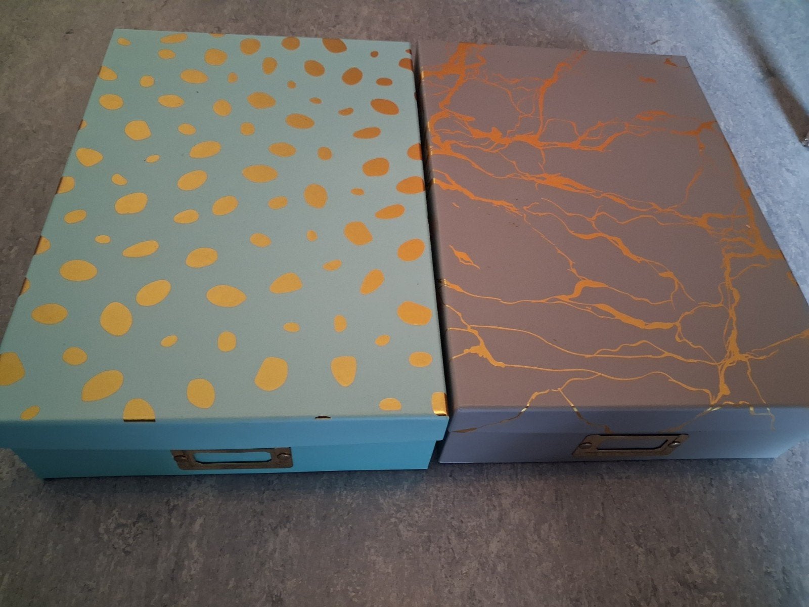 Decoratieve opbergdozen (2 stuks), Ophalen, Overige materialen, Minder dan 50 cm, Gebruikt
