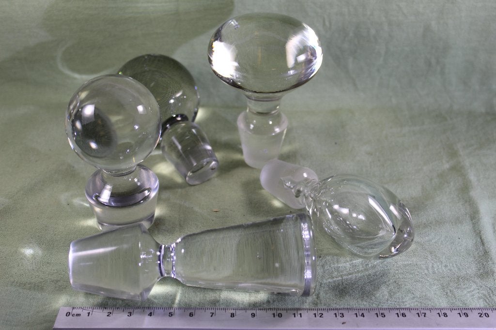 5 Glazen Karaf stoppers  - Decanter stop - Whiskey dop glas, Ophalen of Verzenden