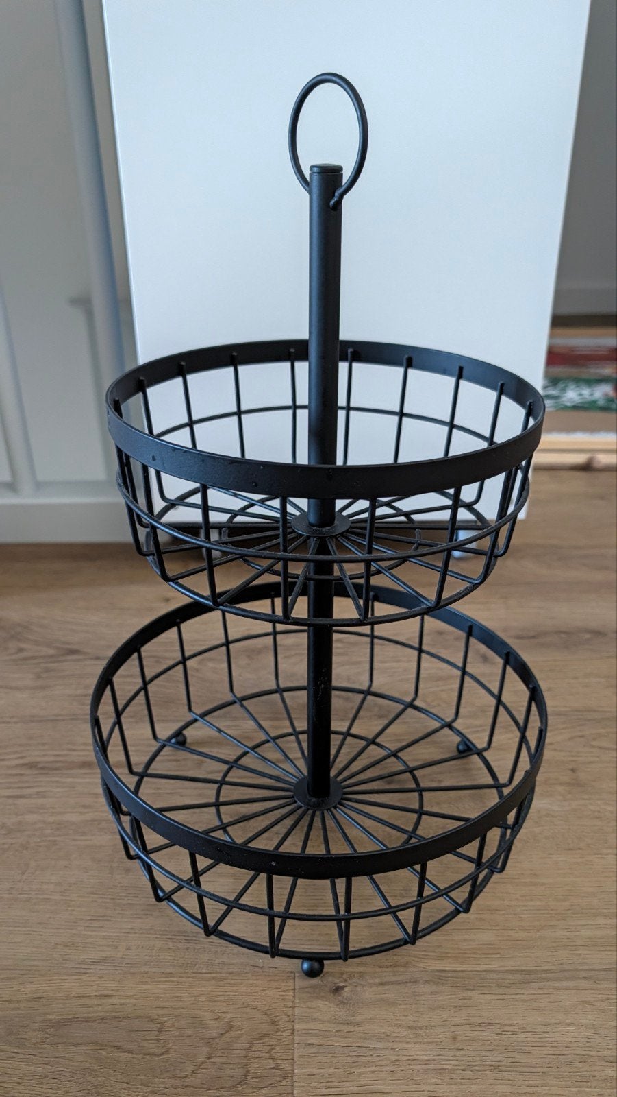 Zwart metalen etagere - 2 lagen, Ophalen, Zwart, Zo goed als nieuw, Metaal
