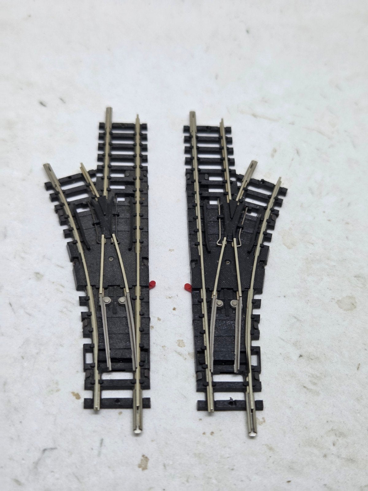 Minitrix 4961 en 4963 24° wissels (per stuk), Gebruikt, Gelijkstroom of Wisselstroom, Trix, Rails