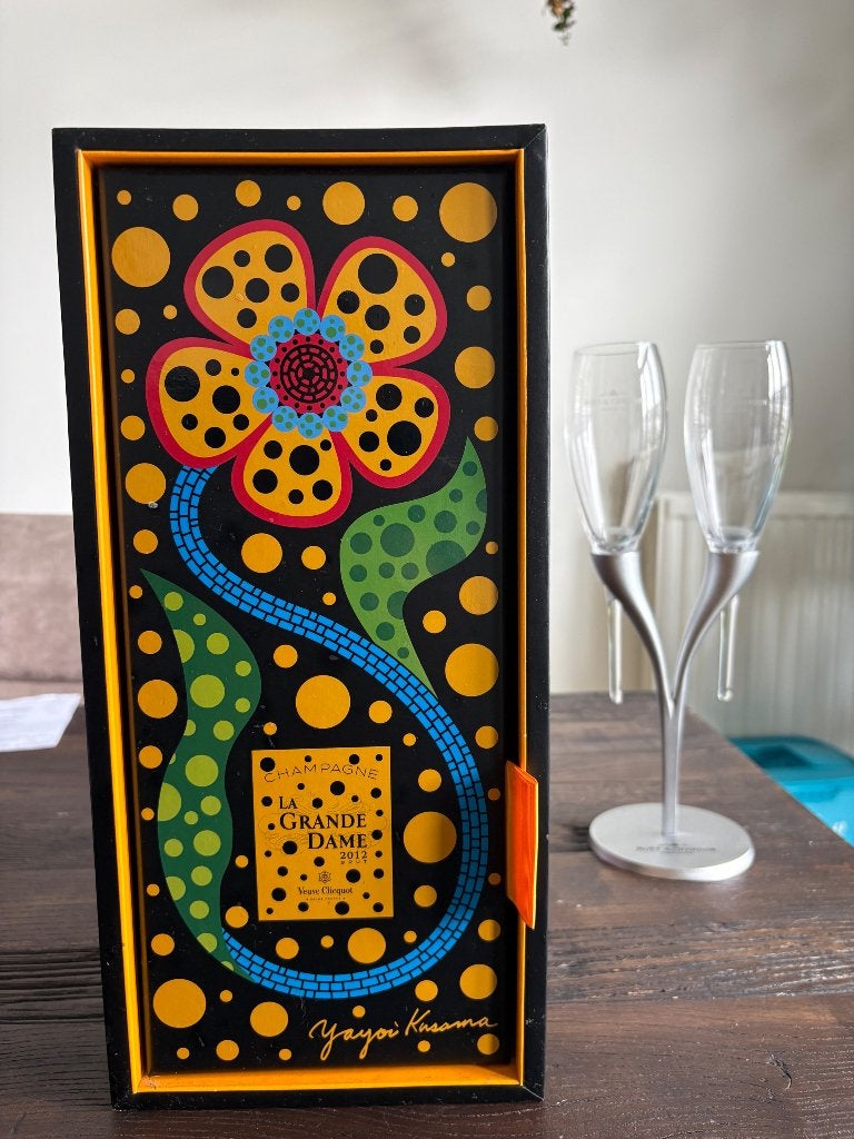 veuve clicquot yayoi kusama edition LEGE FLES, Frankrijk, Ophalen of Verzenden, Champagne, Zo goed als nieuw