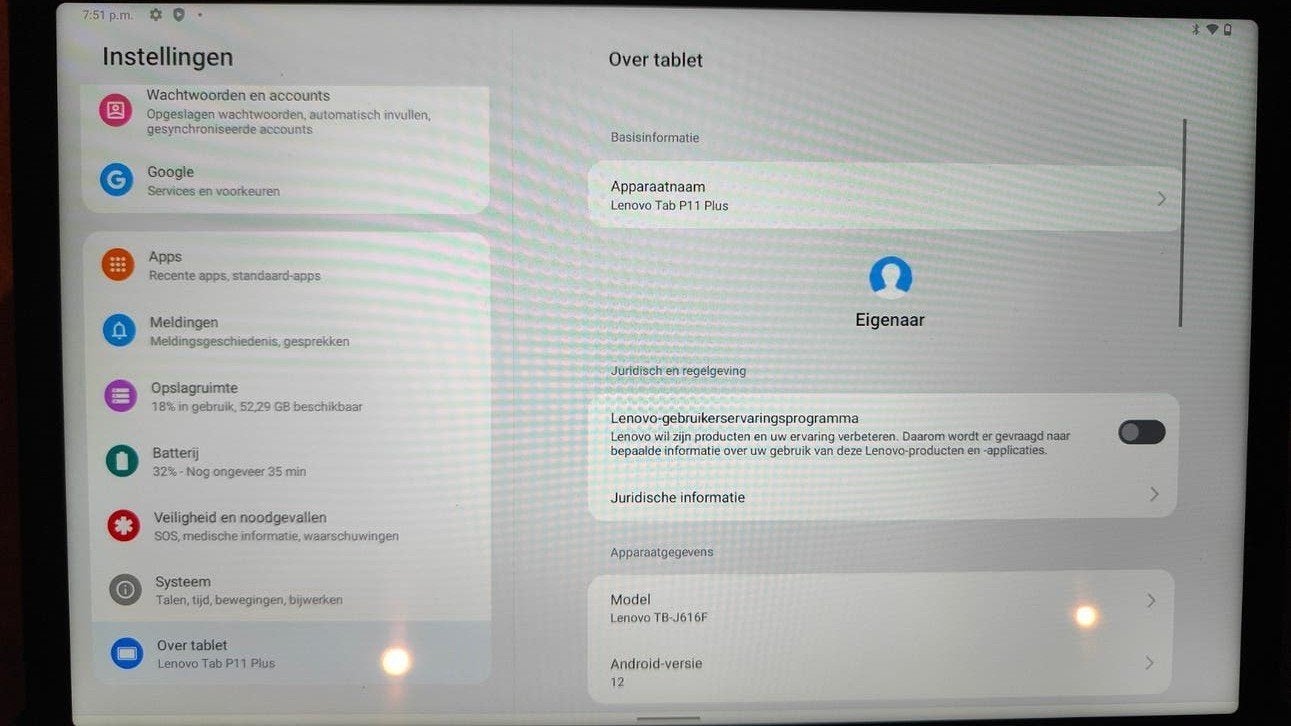 Lenovo Tab P11 Plus Tablet met hoes, 11 inch, Ophalen of Verzenden, Zo goed als nieuw, Tab P11 Plus