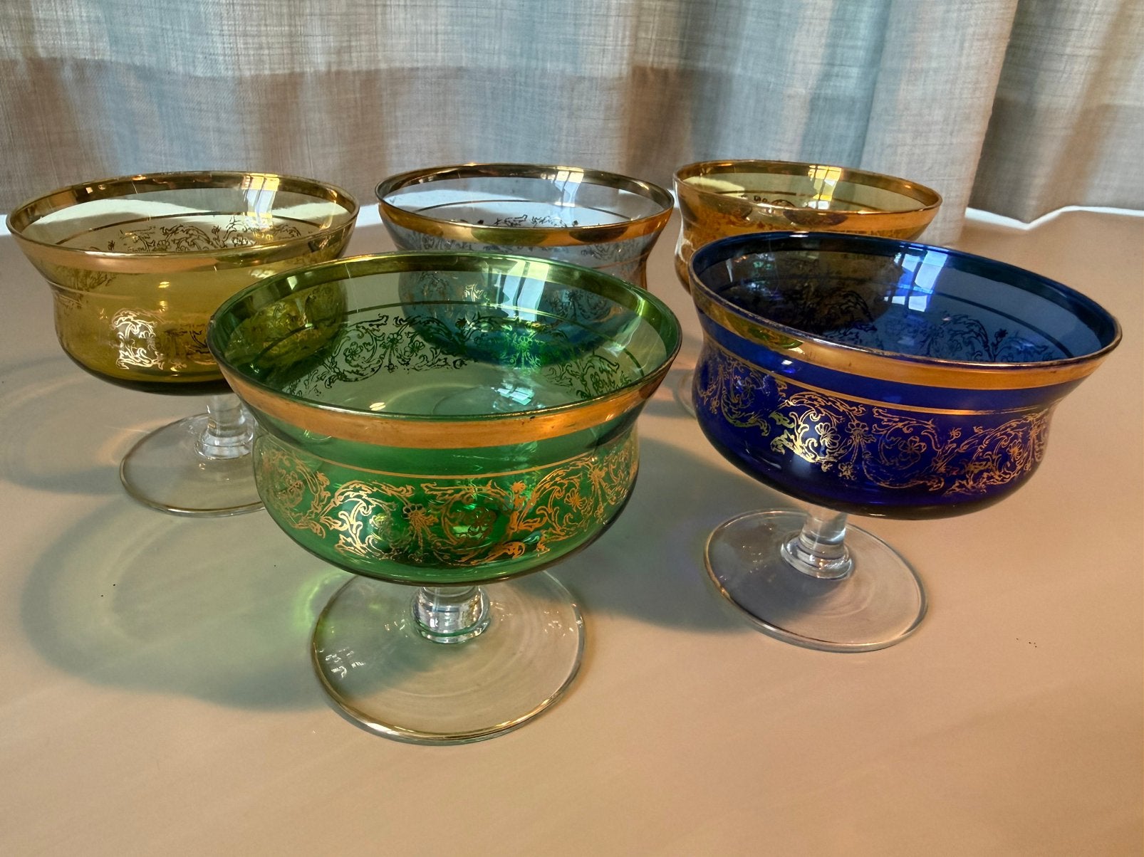 Set vintage Murano cocktailglazen of dessertcoupes, Ophalen of Verzenden