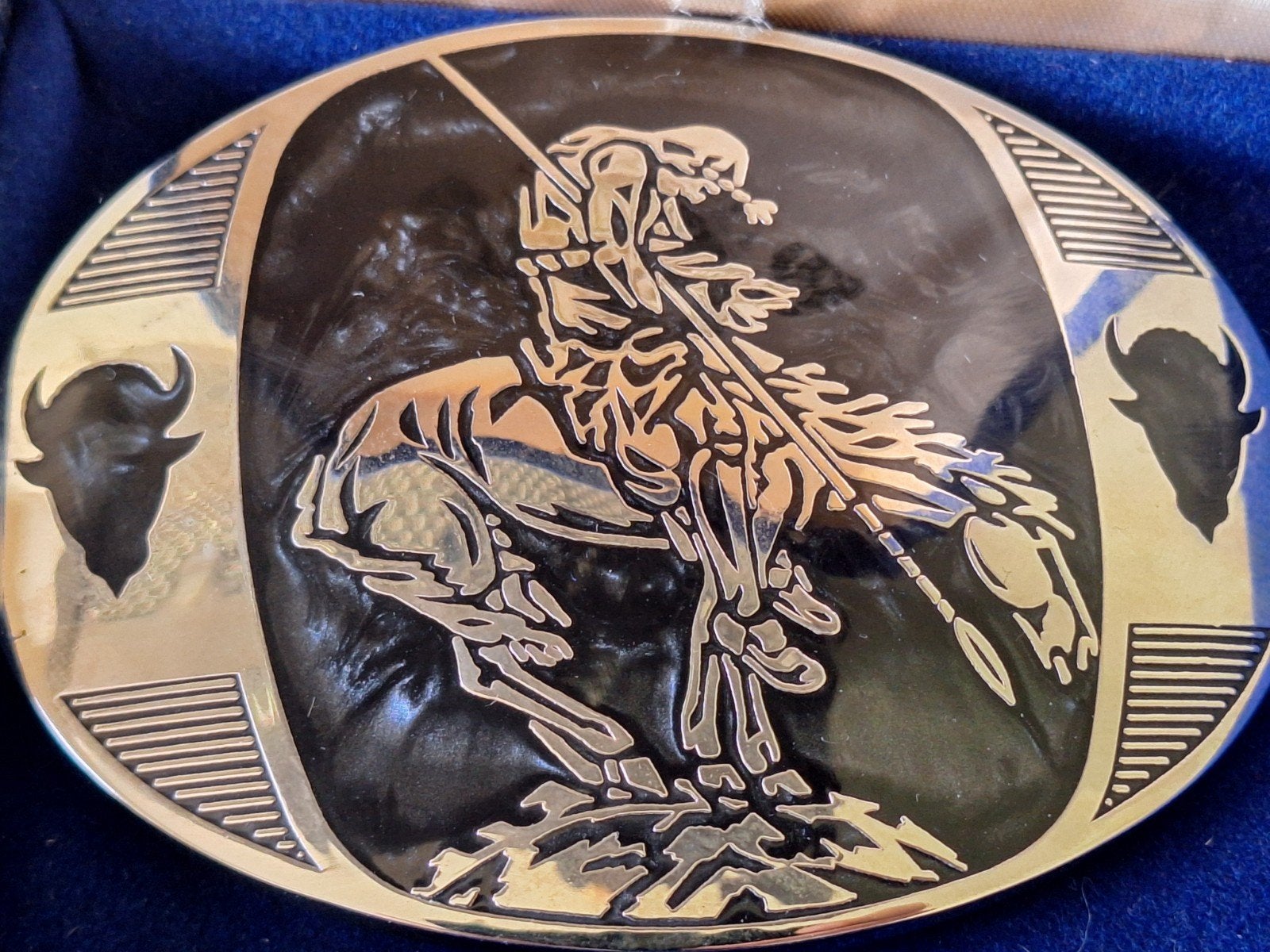 Unieke Award Design Buckle met Indiaan en Bizon, Ophalen of Verzenden, Zo goed als nieuw