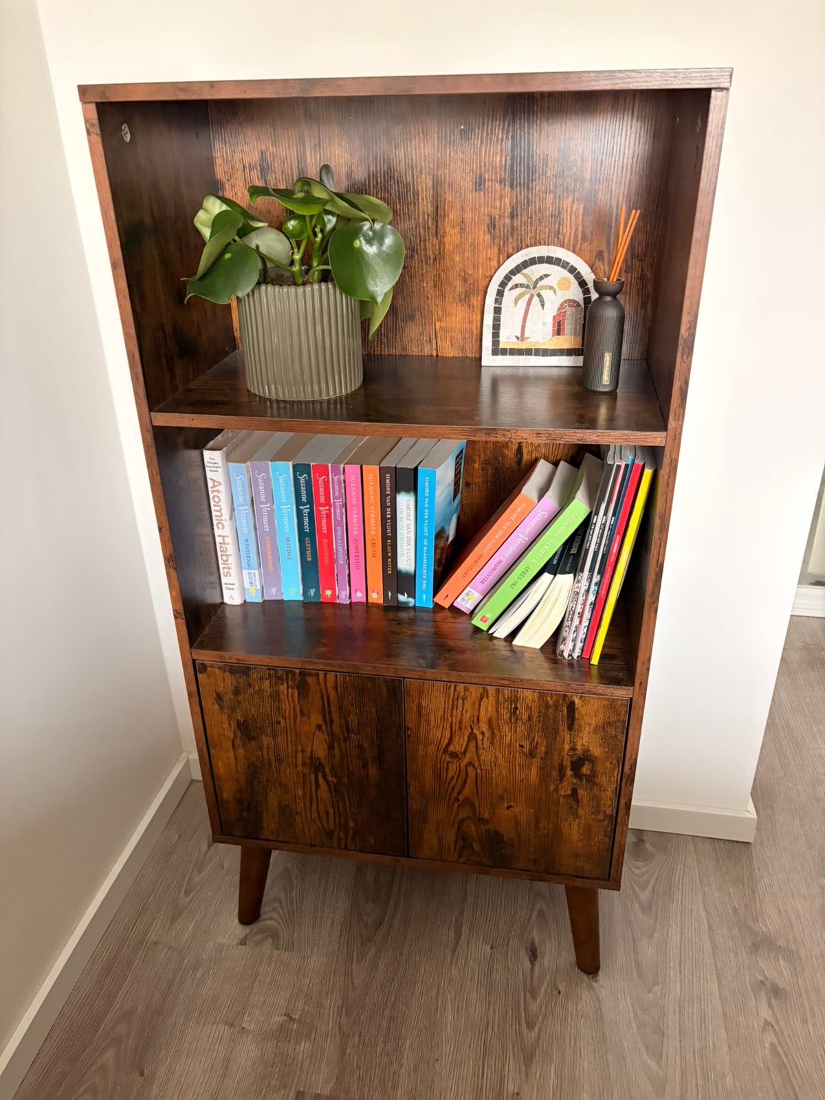 Opbergkast boekenkast houtlook, Ophalen, 25 tot 50 cm, 50 tot 100 cm, 150 tot 200 cm