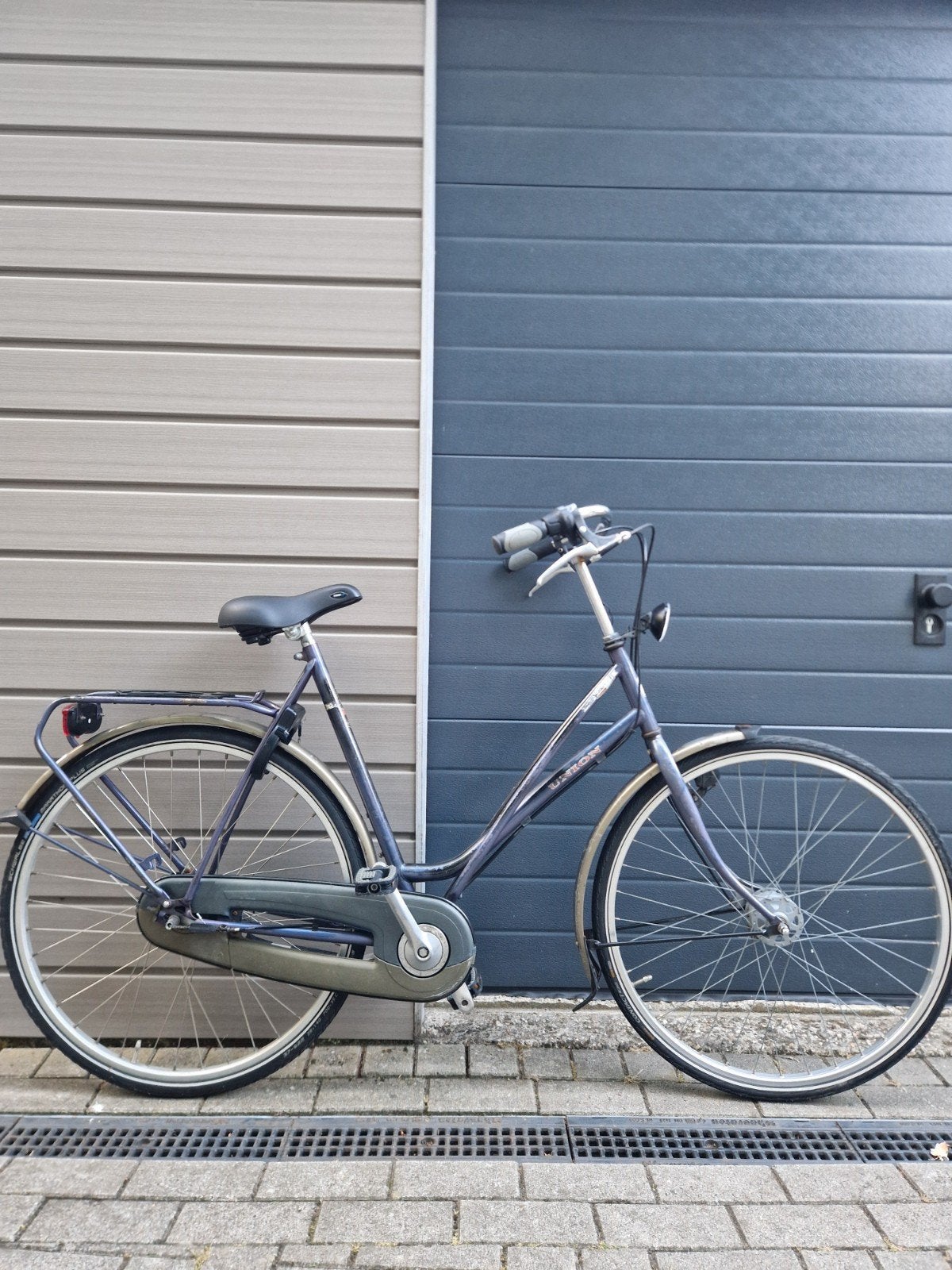 Union via damesfiets - 28 inch - blauw, Ophalen, Gebruikt, Versnellingen, 56 cm of meer