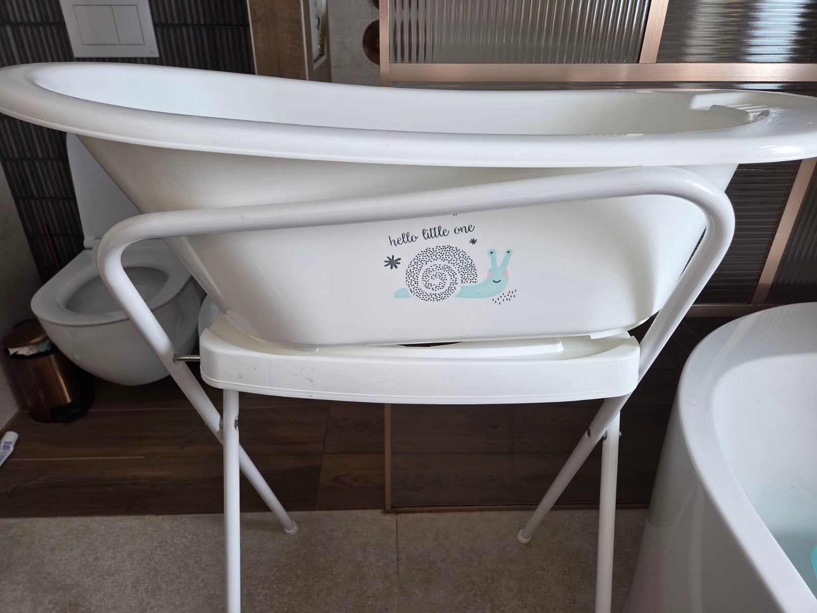 Complete babybadset: badje, ligbed, wasemmer, thermometer, Ophalen