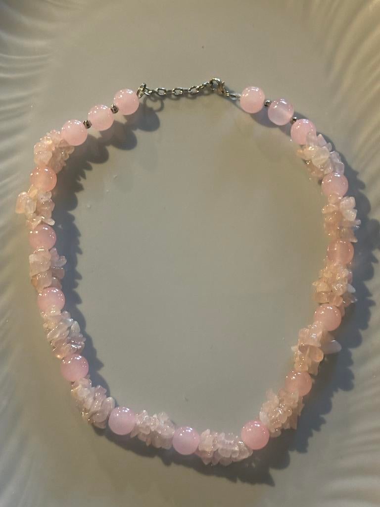 Rozenkwarts ketting, Thrifter, Ophalen of Verzenden, Ossenkamppad 25, Steen of Mineraal