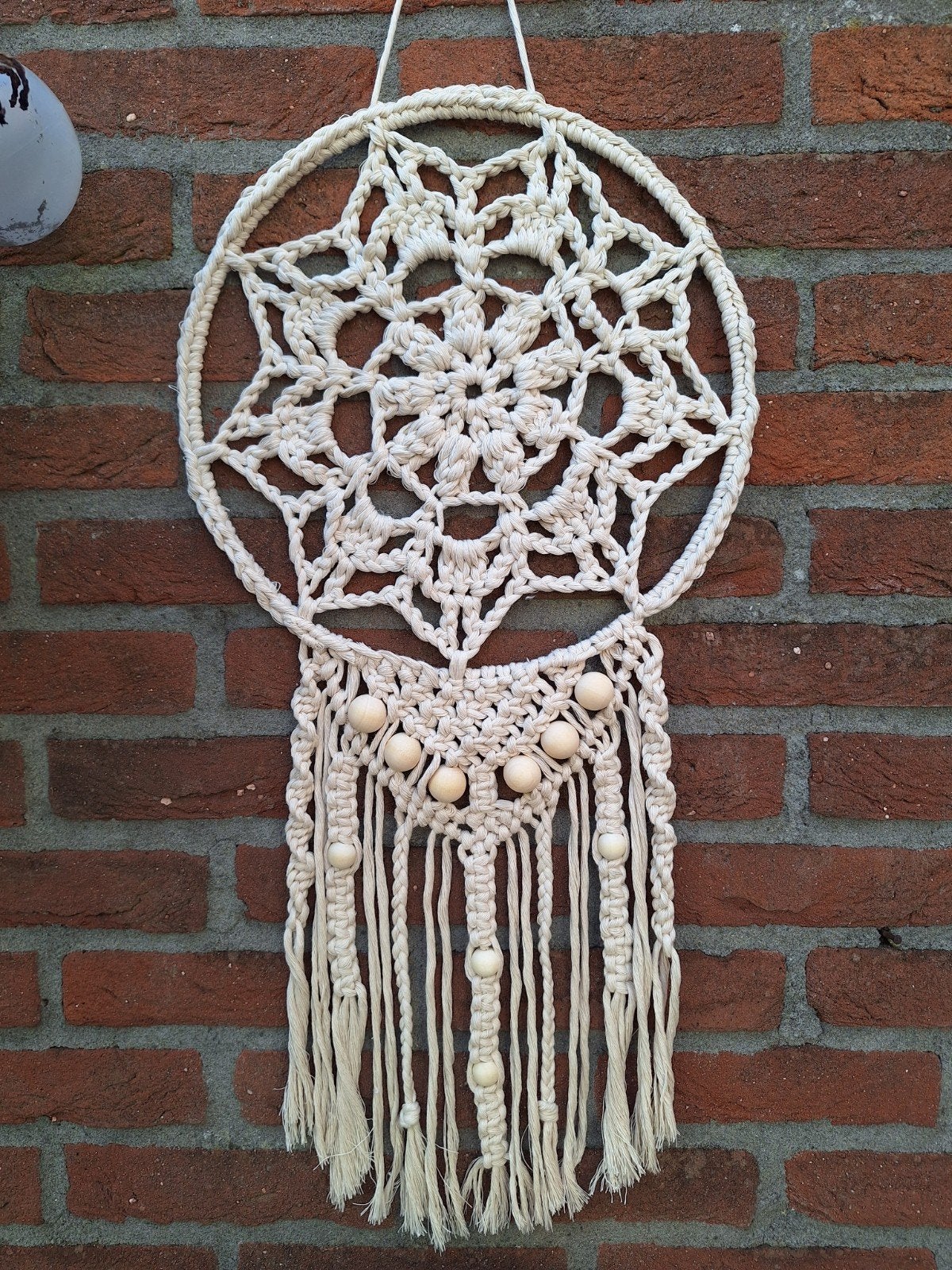 Handgemaakte Macramé Dromenvanger - Boho Decoratie, Beige, Boho, Nieuw, Ophalen of Verzenden