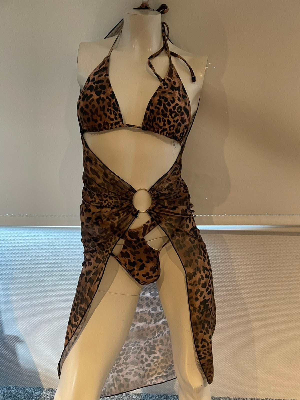 bikini maat s met bijpassend pareo jurkje, Ophalen of Verzenden, Zo goed als nieuw, Bruin, Bikini