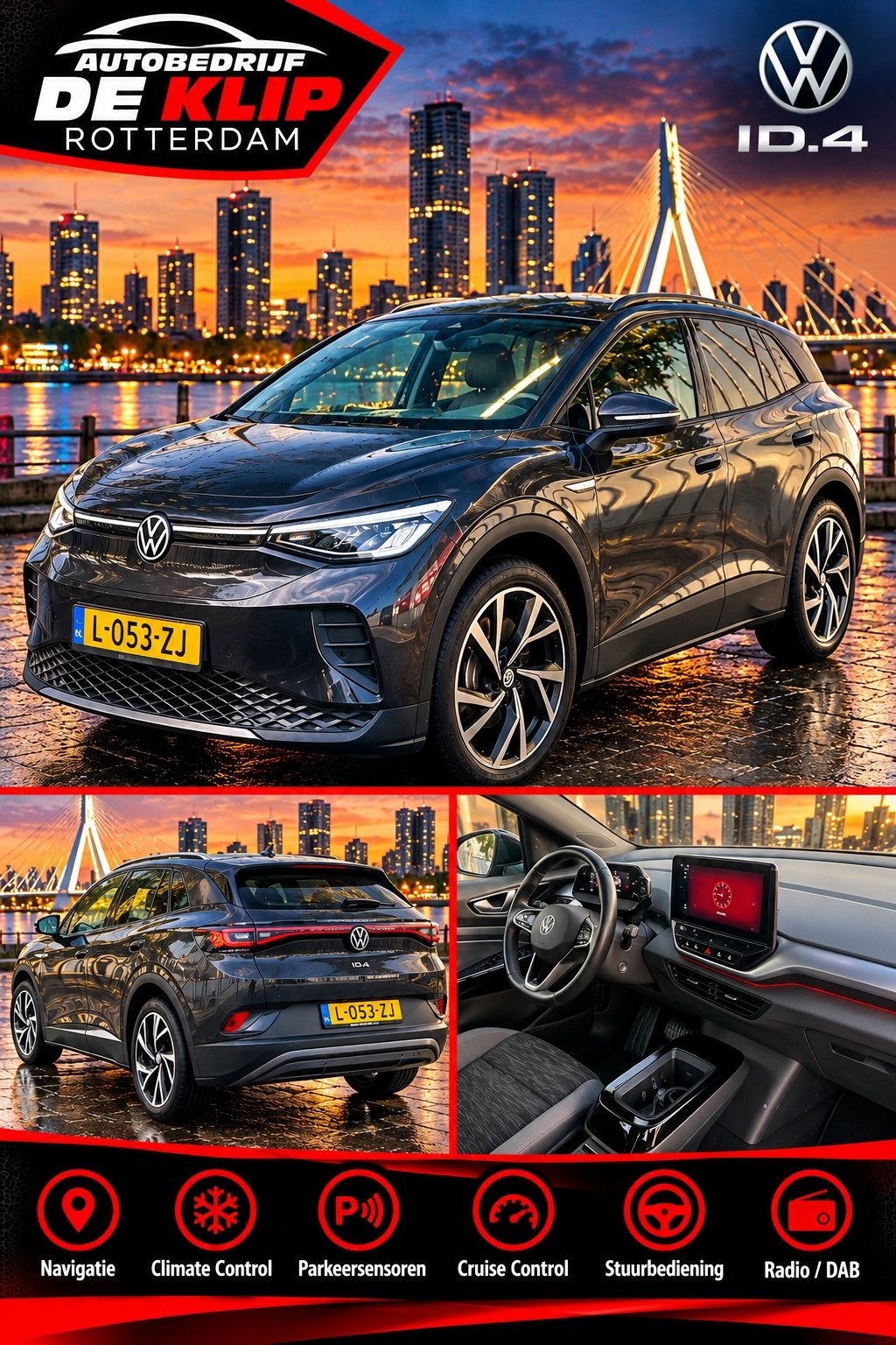 Volkswagen ID.4 City 52 kWh|BTW|Navigatie|Climate Control|LE, Auto's, Automaat, Dealer onderhouden, Gebruikt, Zwart