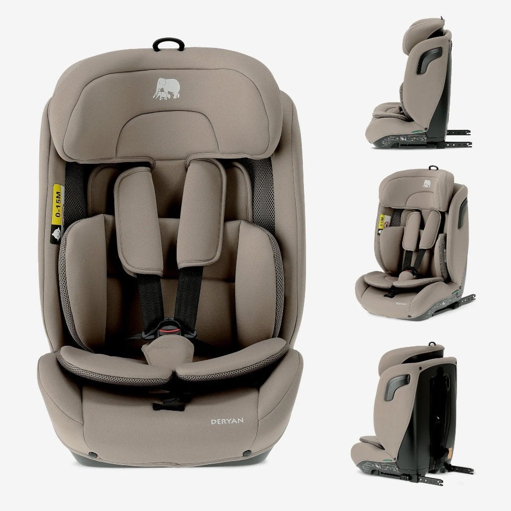 DERYAN Carter Luxe Truffle Nougat | i-Size ISOFIX, Zo goed als nieuw, 9 t/m 36 kg, Marithaime 8, 6662 WD Elst, Nederland, Isofix