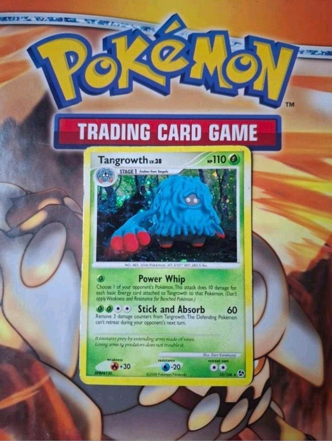 Tangrowth 10/106 holo rare Great Encounters pokemon kaart, Ophalen of Verzenden, Gebruikt, Losse kaart, Foil