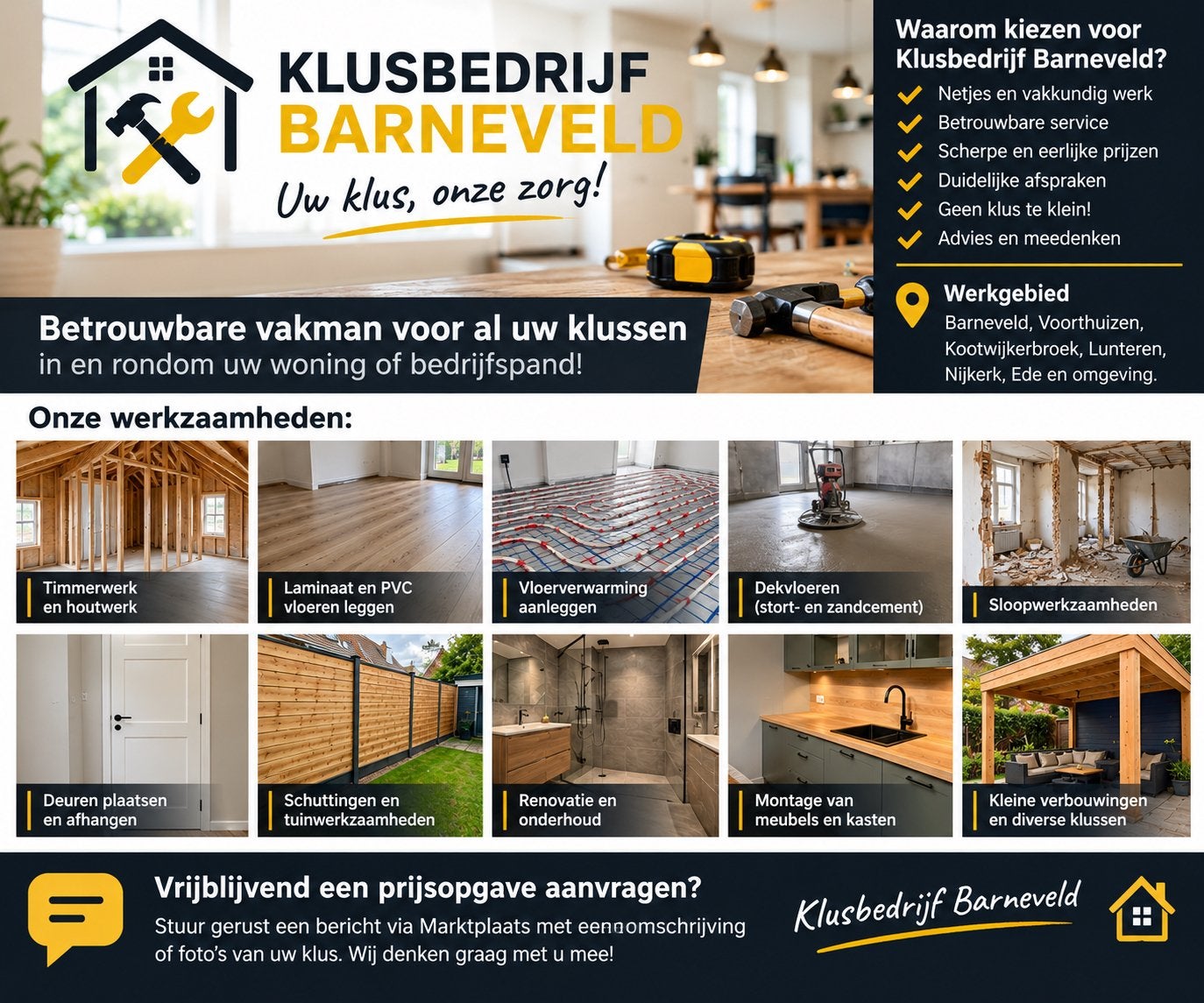 Klusbedrijf Barneveld Betrouwbare Vakman voor al uw Klussen!, Onderhoud