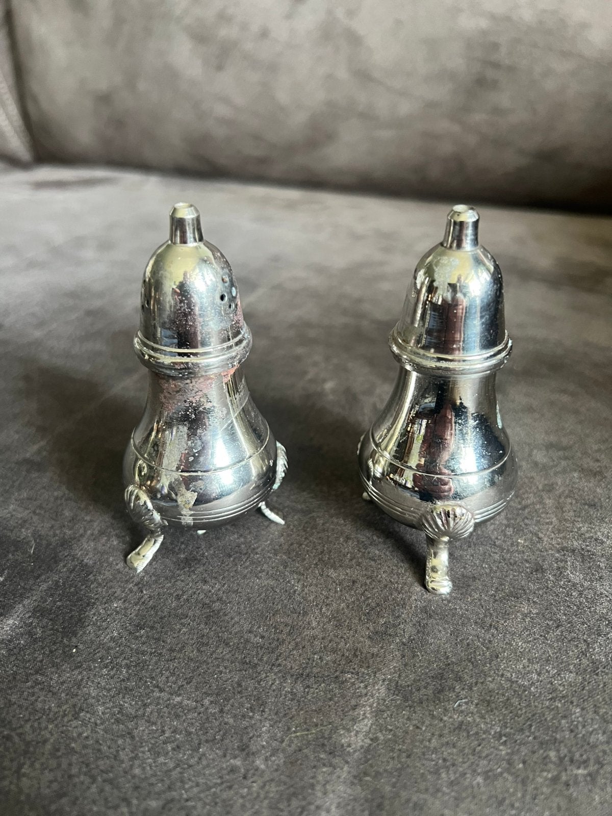 Vintage / Antieke Verzilverde Peper en Zout Set., Ophalen of Verzenden, Zo goed als nieuw