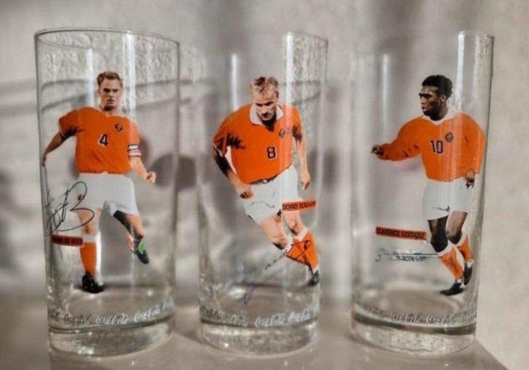 Drie Coca Cola glazen WK 98, Verzamelen, Ophalen of Verzenden, Zo goed als nieuw, Frisdrankglas