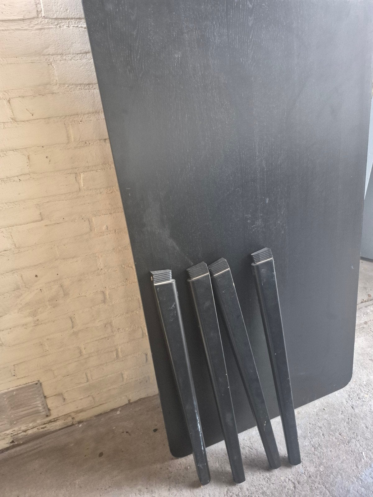IKEA tafelblad met poten - Zwart, Ophalen, Gebruikt, 100 tot 150 cm, 50 tot 100 cm