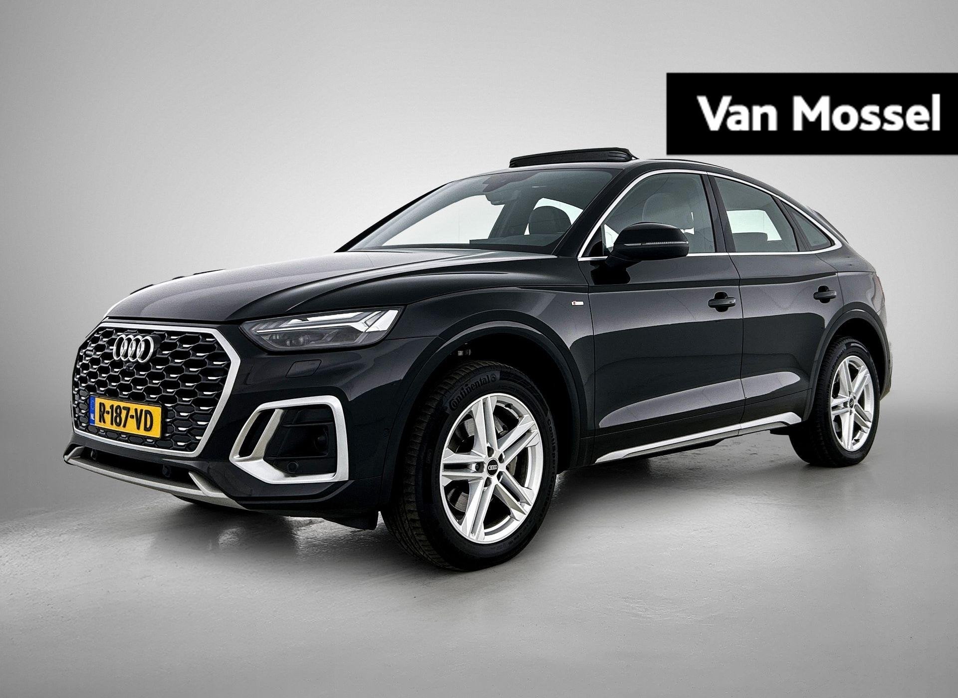 Audi Q5 Sportback 40 TFSI S edition 204 PK | S-line | Panora, Auto's, Gebruikt, 4 cilinders, Leder en Stof, Zwart