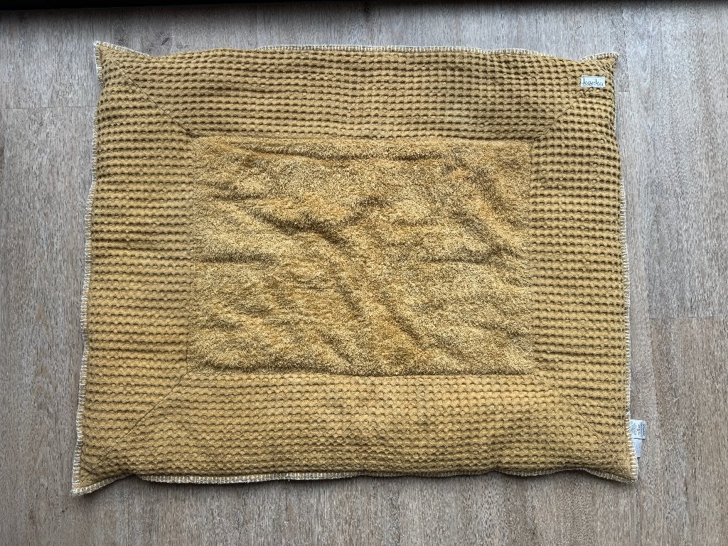 Koeka boxkleed Wafel Amsterdam ochre/pebble (75x95 cm), Ophalen of Verzenden, Gebruikt, Rechthoekig, Boxkleed