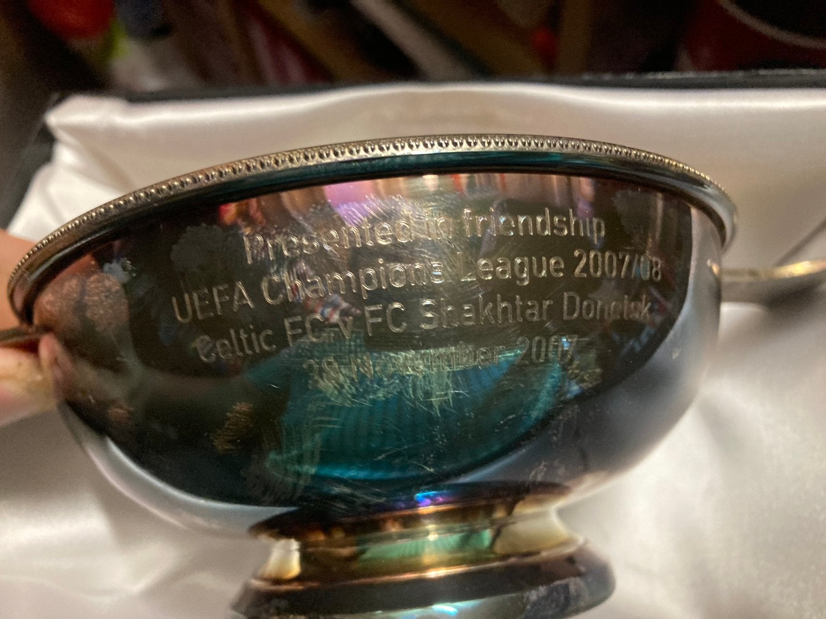 voetbal Celtic Glasgow schaal champ league 07/08 Shakhtar, Ophalen of Verzenden, Buitenlandse clubs