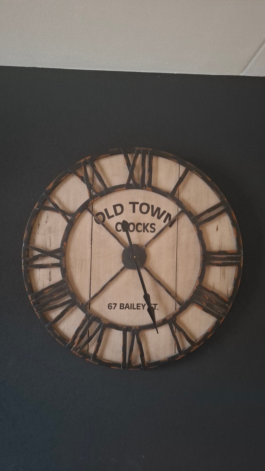 Grote Wandklok "Old Town Clocks" - Industriële Stijl, Ophalen, Gebruikt, Analoog, Wandklok