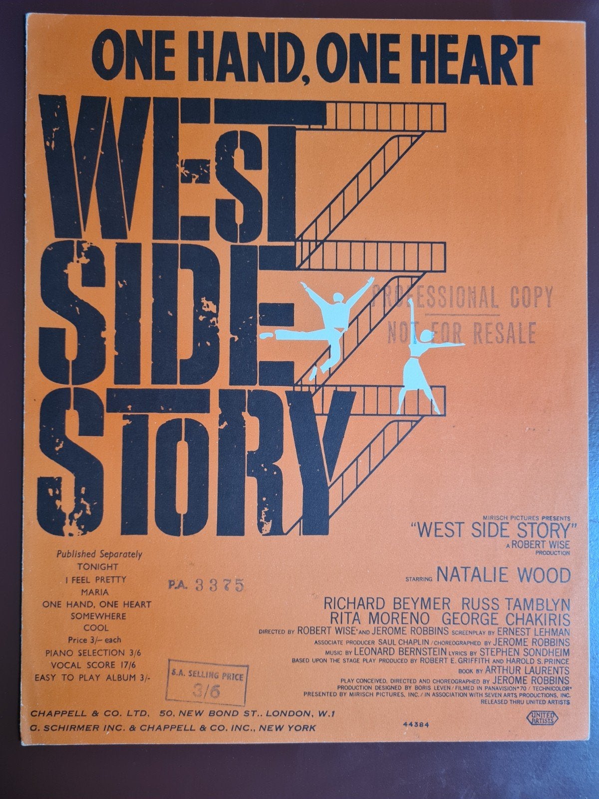 Bladmuziek: One Hand, One Heart - West Side Story, Piano, Gebruikt, Filmmuziek en Soundtracks, Ophalen of Verzenden