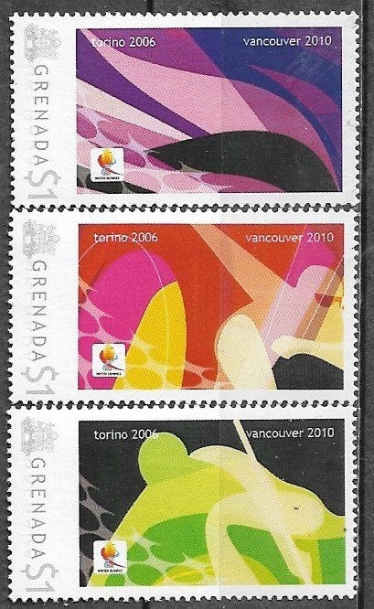 GRENADA serie Olympische Winterspelen te Torino 2006 - 2010, Postzegels en Munten, Verzenden, Postfris, Noord-Amerika