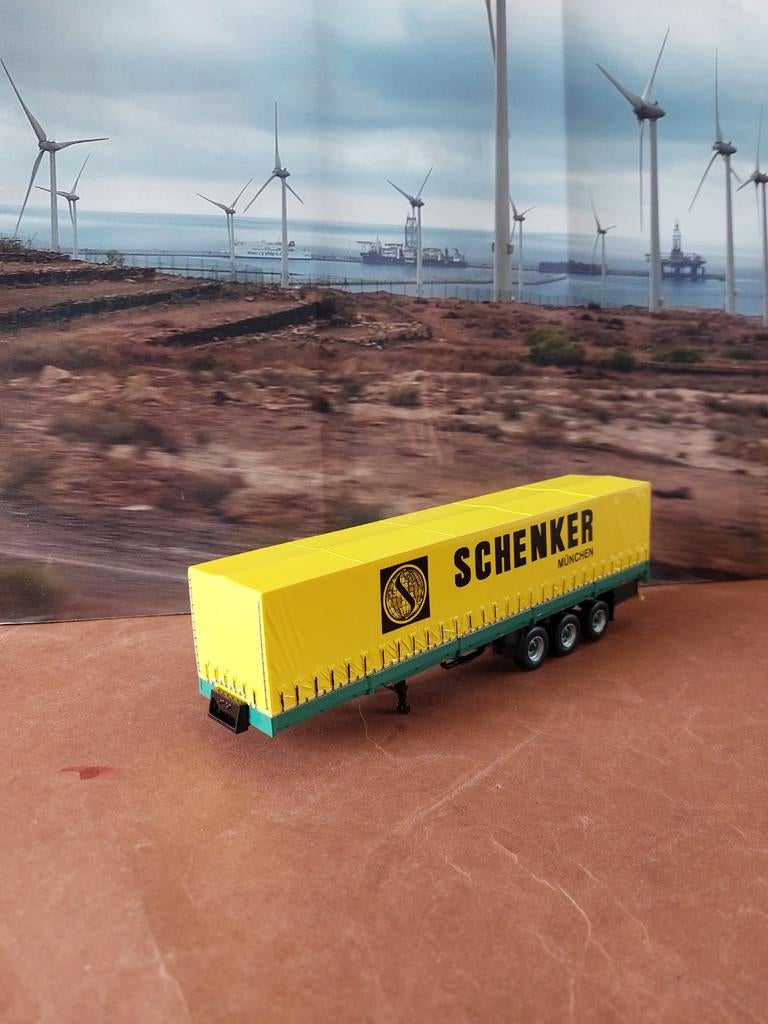 Tekno klassieke Huifoplegger van Schenker., Hobby en Vrije tijd, Modelauto's | 1:50, Ophalen of Verzenden, Zo goed als nieuw, Bus of Vrachtwagen