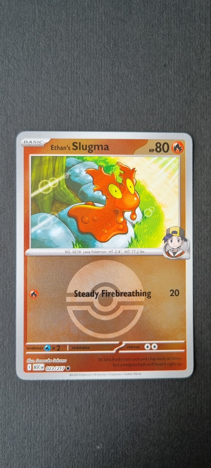 Ethan's Slugma Pokeball xASC 023/217, Ophalen of Verzenden, Zo goed als nieuw, Losse kaart