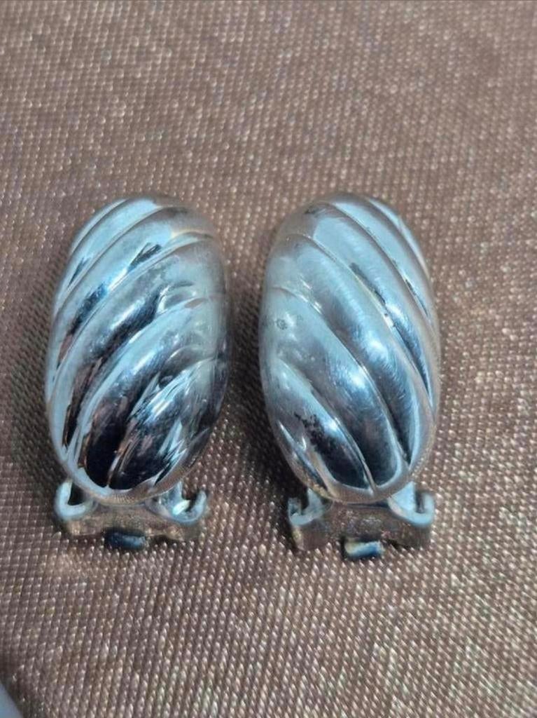 Vintage Grossé 925 Zilveren Oorclips - Klassiek Design, Ophalen of Verzenden, Zo goed als nieuw, Zilver, Knopjes of Stekers