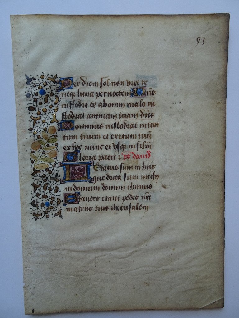 Getijdenboek perkamentfijne blad, bloemranken Frankrijk 1440, Antiek en Kunst, Verzenden
