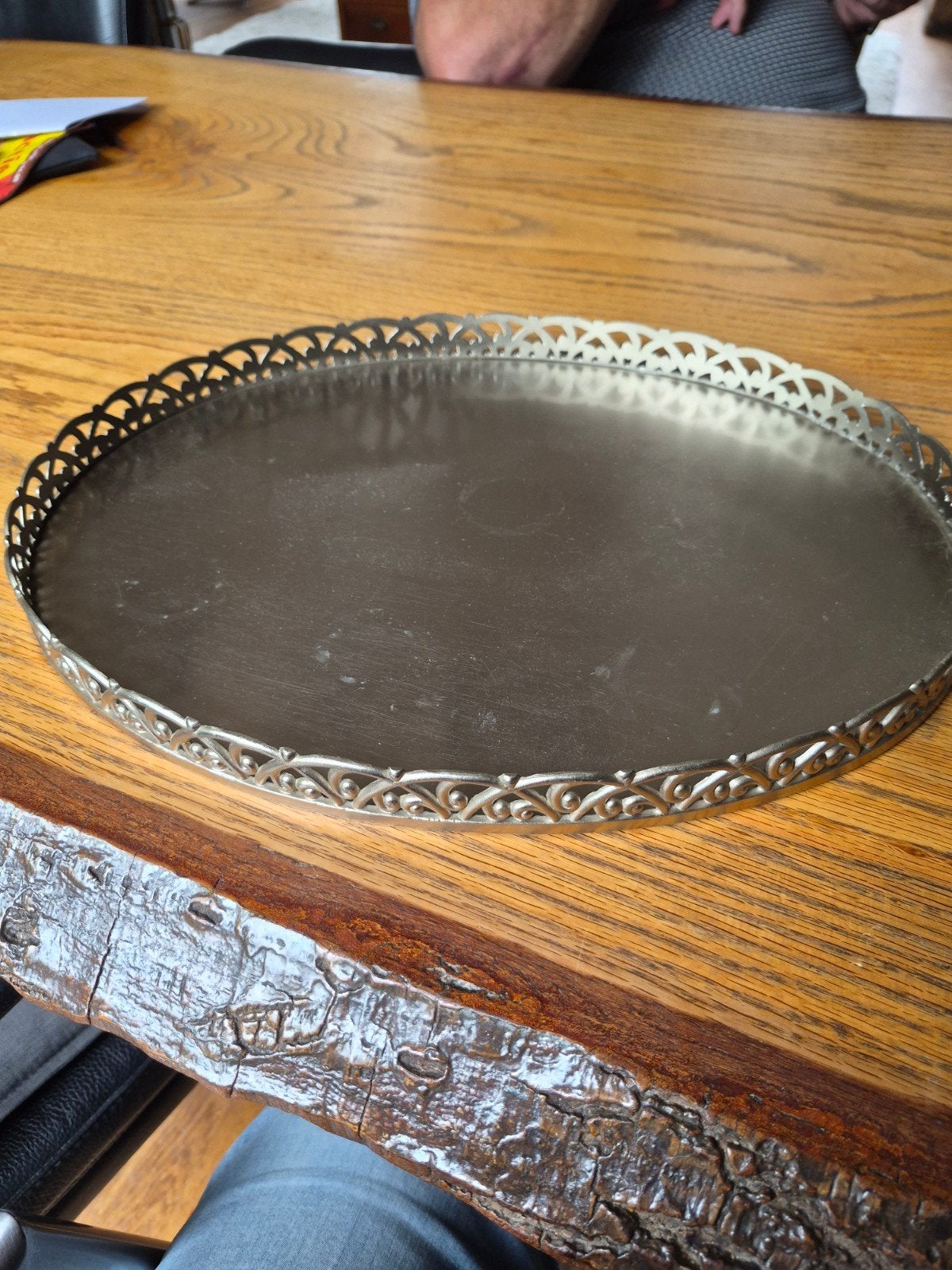 Ovaal tinnen dienblad uit Tiel, Ophalen of Verzenden