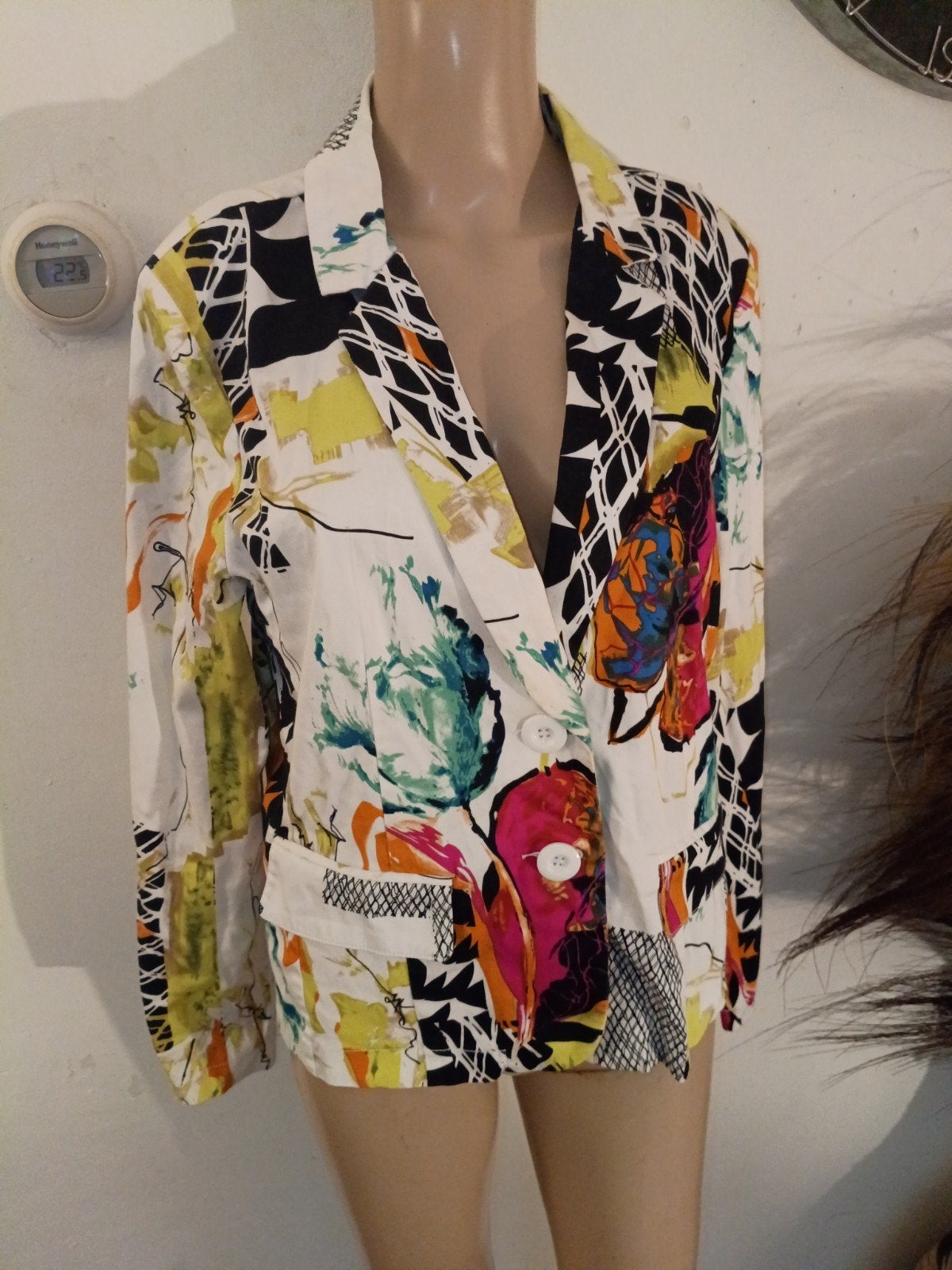 Unieke kleurrijke blazer met abstracte print Dolce Vita, Meerkleurig, Maat 42/44 (L), Ophalen of Verzenden, Zo goed als nieuw