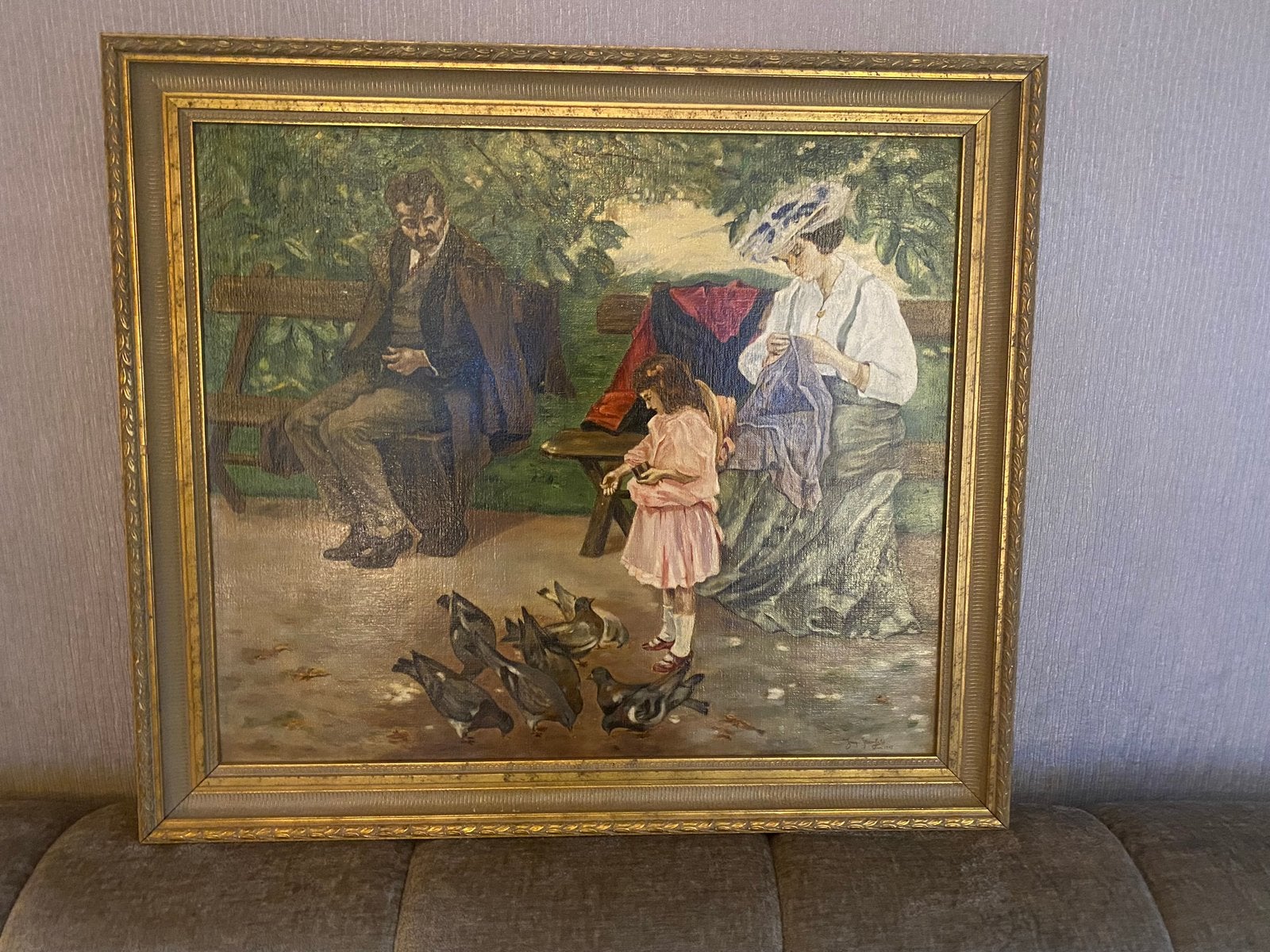 Mooi groot schilderij, Ophalen