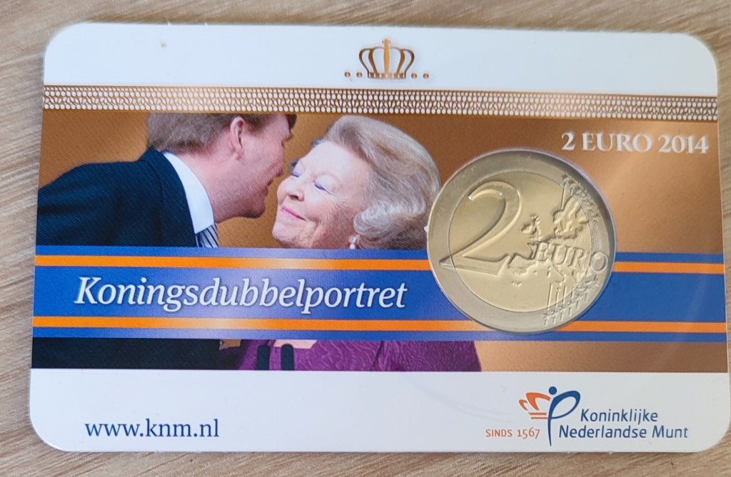 Dubbelportret 2 euro set van 2, Postzegels en Munten, Koningin Beatrix, Euro's, Goud, Verzenden